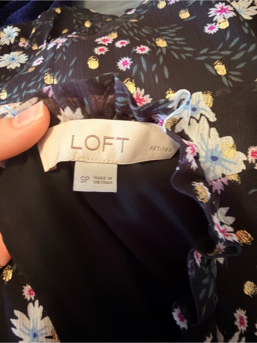 LOFT Black Floral Peplum Tank - Picture 4 of 4